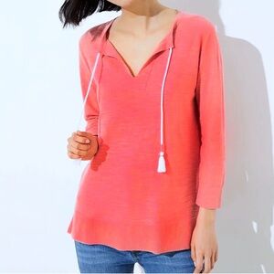 LOFT Pink Lightweight Tunic Top with Tassels
